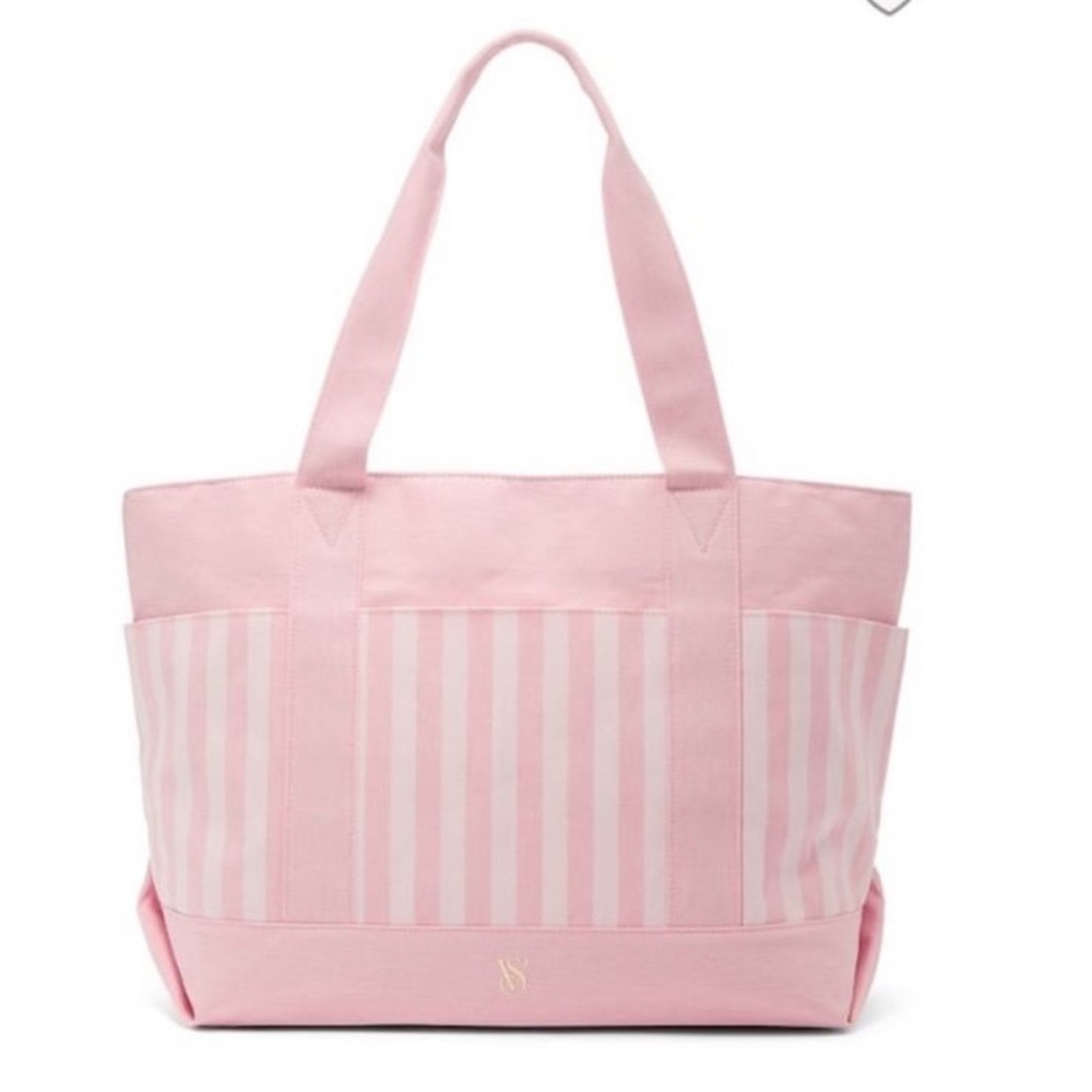 Victoria's Secret Light Pink Striped Tote